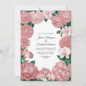 Invitation Blush Pink Floral Photo and QR Code Wedding (Devant)