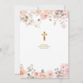 Invitation Blush Pink Floral Virgin Mary Bautizo Invitacion (Dos)