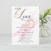 Invitation *~* Blush Pink Gold Abstrait Mariage moderne (Debout devant)