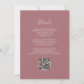 Invitation Blush Pink Gold Agate Dusty Rose QR Code Mariage (Dos)