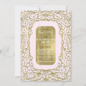 Invitation Blush Pink & Gold Castle PRINCESS PARTY Anniversai (Dos)