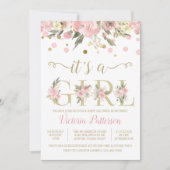 Invitation Blush Pink Gold C'Est Un Baby shower Fille (Devant)