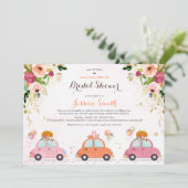 Invitation Blush Pink & Gold Citrouille Drive By Fête de l'ma (Debout devant)
