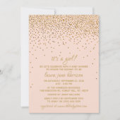 Invitation Blush Pink & Gold Confetti Baby shower fille (Devant)