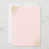 Invitation Blush Pink Gold Confetti Floral fête d'anniversair (Dos)