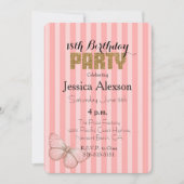 Invitation Blush Pink Gold Confetti Glitter 18th Birthday (Devant)