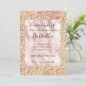 Invitation Blush Pink Gold Glitter ombre (Debout devant)