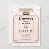 Invitation Blush Pink & Gold Paris Parfum Sweet 16 Anniversai (Devant)