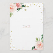 Invitation Blush pink gold peony floral wedding save the date (Dos)