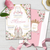 Invitation Blush Pink Gold Royal Castle Princess Baby shower