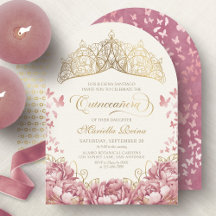Blush Pink Gold Royal Princesse Quinceanera
