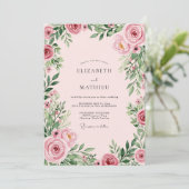 Invitation Blush Pink Luminous Botanical Wedding (Debout devant)