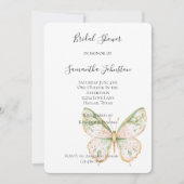 Invitation Blush Pink Mint Green Gold Butterfly Bridal Shower (Devant)