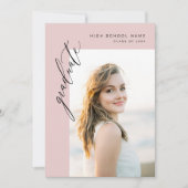 Invitation Blush Pink Modern 2 Photo Graduation Party (Devant)