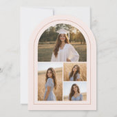 Invitation Blush Pink Modern 5 Photo Graduation Announcement (Dos)