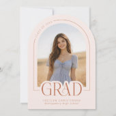 Invitation Blush Pink Modern 5 Photo Graduation Announcement (Devant)