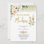 Invitation Blush Pink Monograms and Mimosas Bridal Shower (Devant)