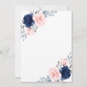 Invitation Blush Pink & Navy Rose Floral Wreath Baby shower (Dos)