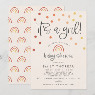 Invitation Blush Pink Pastel Terracotta Arc-en-ciel C'est une
