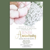 Invitation Blush Pink Peony 10th Wedding Anniversary
