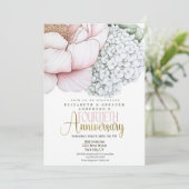 Invitation Blush Pink Peony 40th Wedding Anniversary (Debout devant)