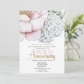 Invitation Blush Pink Peony 60th Wedding Anniversary (Debout devant)