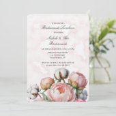 Invitation Blush Pink Peony and Cotton Bridesmaids Luncheon (Debout devant)