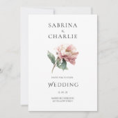 Invitation Blush Pink Peony Flower Elegant Botanical Wedding (Devant)
