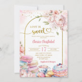 Invitation Blush Pink Peony Love is Sweet Fête des mariées (Devant)