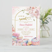 Invitation Blush Pink Peony Love is Sweet Fête des mariées (Debout devant)