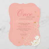 Invitation Blush Pink Princess 1er anniversaire (Devant / Derrière)