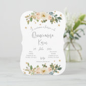 Invitation Blush Pink Quinceanera (Debout devant)
