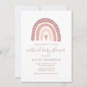 Invitation Blush Pink Rainbow C’est une fille Baby shower vir (Devant)