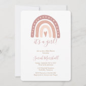 Invitation Blush Pink Rainbow Girl C’est un Baby shower de fi (Devant)