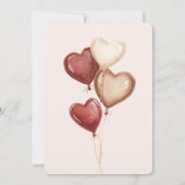 Invitation Blush Pink Red Cream Heart Balloons Birthday (Dos)