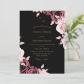 Invitation Blush Pink Rose Floral Wedding  (Debout devant)