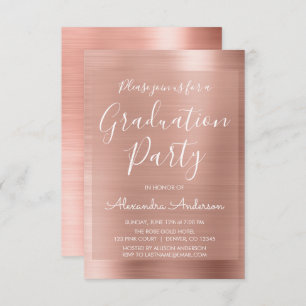 Invitation Blush Pink - Rose Gold Modern Graduation Party