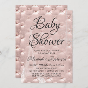 Invitation Blush Pink - Rose Gold Paris Baby shower