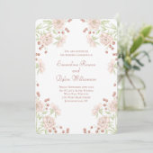 Invitation Blush Pink Rose Wedding (Debout devant)