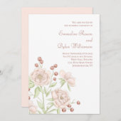 Invitation Blush Pink Rose Wedding Modern (Devant / Derrière)