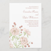 Invitation Blush Pink Rose Wedding Modern (Devant)