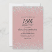 Invitation Blush Pink Silver Diamond Parties scintillant 18e  (Devant)