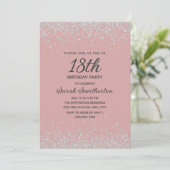 Invitation Blush Pink Silver Diamond Parties scintillant 18e  (Debout devant)