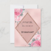 Invitation Blush pink silver glitter peony floral  Bridesmaid (Devant)