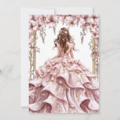 Invitation Blush Pink Silver Tiara Floral Quinceañera (Dos)