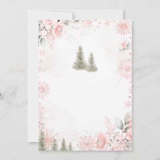 Invitation Blush Pink Snow in Love Snowflake Bridal Shower (Dos)