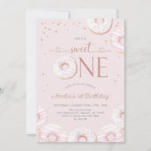 Invitation Blush Pink Sweet One Donuts 1er anniversaire (Devant)