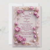 Invitation Blush Pink Tulips Baroque Opulent Ivory Wedding (Devant)