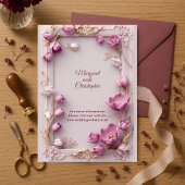 Invitation Blush Pink Tulips Baroque Opulent Ivory Wedding