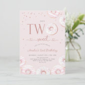 Invitation Blush Pink Two Sweet Donuts 2e anniversaire (Debout devant)
